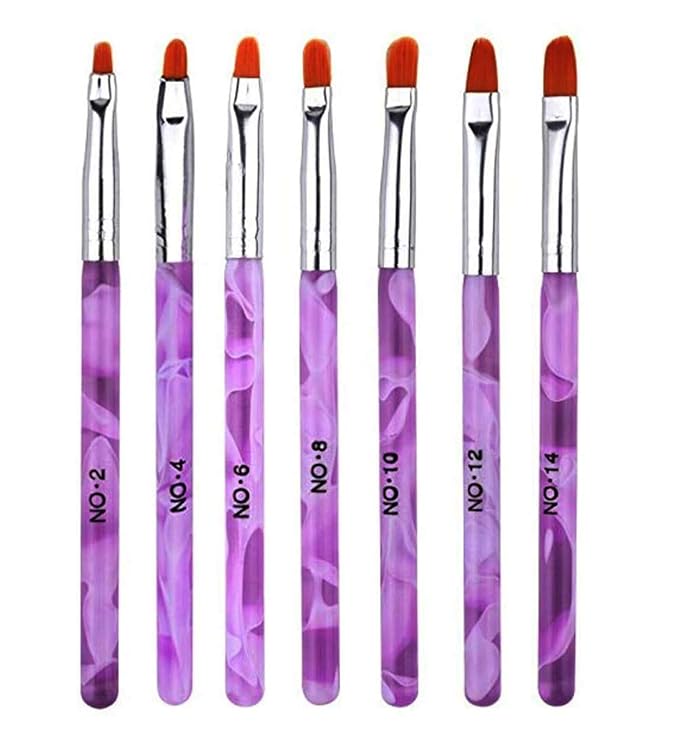 7pc UV Acrylic Nail Art Tips Builder Brush Pen