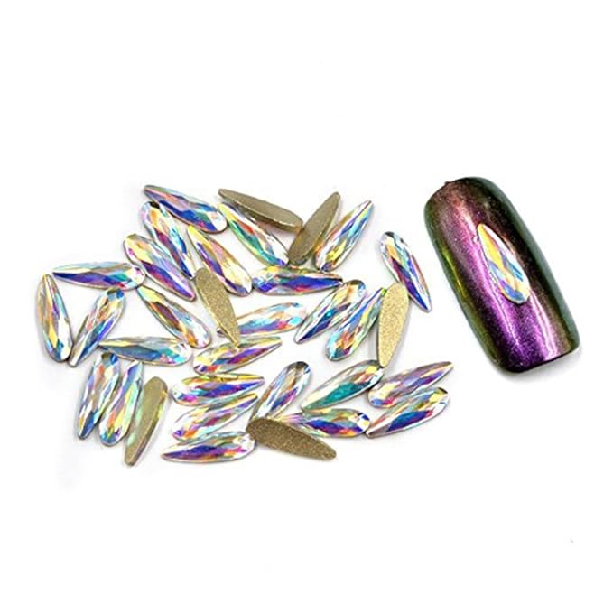 Nail Art Water Drop Rhinestones Flatback 3D Crystal Stones Manicure Decorations 50Pcs