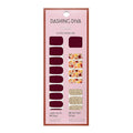 Dashing Diva Gloss Nail Strips - Fallen Leaves - UV Free, Chip Resistant, Long Lasting Gel Nail Stickers - 3-Piece Manicure Set - Contains 32 Wraps, 1 Prep Pad, 1 File