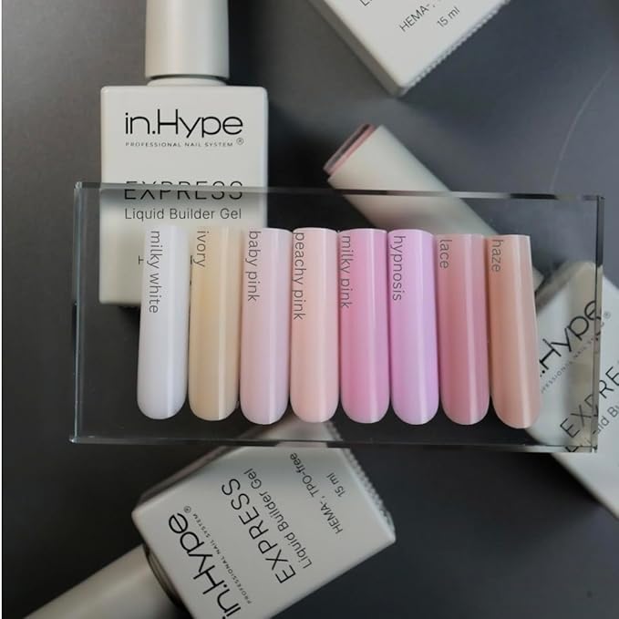 IN.HYPE Express Structure/Liquid Builder Gel/Hard Gel in a Bottle (BIAB) HEMA,TPO free for Nail Enhancing/Overlays/Strengtenning (Lace 2)
