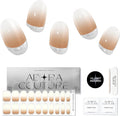 Semi Cured Gel Nail Strips with 20 Pieces - UV Gel Stickers, Manicure Kit, Easy Application Wraps Includes Prep Pads, Nail File, Wooden Stick - UV Light Required (Cocoa Glimmer)