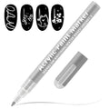 EBANKU 1Pc Nail Art Pens Quick-Drying, 3D 0.7MM Acrylic Paint Pens Nail Polish Pen Nail Art Markers Nail Point Dotting Liner Pen Tools for Home & Salon Nail DIY(Silver)