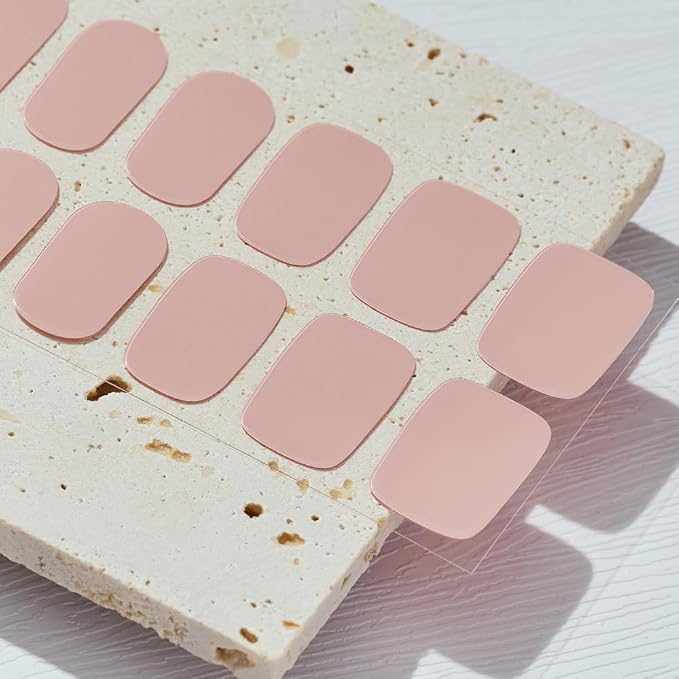 Arte Clavo Semi Cured Gel Nail Strips, 20 Pcs Gel Nail Stickers with UV Light Required, Salon Quality, Long Lasting, Easy Apply and Remove (Nude Pink)