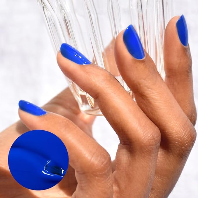 Manucurist Green Flash LED Deep Blue Ultra Marine Gel Nail Polish - Vegan, 12-Free, Plant-Based - Strengthens and Protects the Nail - Gel Polish - Made in France - 0.5 fl oz