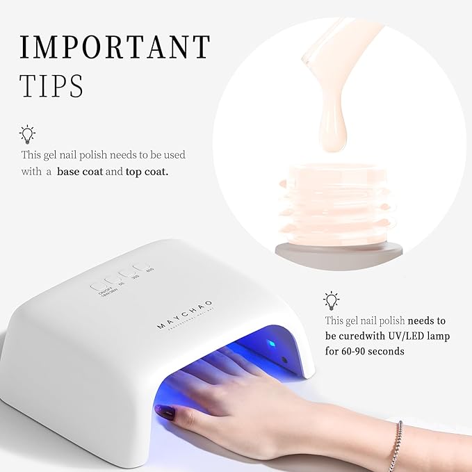 MAYCHAO Jelly Gel Nail Polish -15ML Apricot Jelly Gel Polish Soak Off UV LED Sheer Apricot Nail Polish for DIY Manicure Home Salon Nail Art, 0.5 OZ
