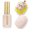 Double Rhythm 0.50 OZ Gel Polish Hema Free Same Color Same Bottle Golden Round Translucent Neutral Natural Milky 15 ML Jelly UV Polish Art DIY at Home (Beige Pink-C1479)
