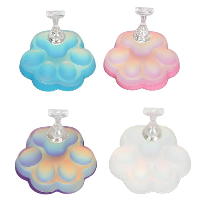Dioche 4pcs Cat Claw Nail Holder Stands, Training Fingernail Display Stands, Stand Magnetic Press on Nail Practice, Stands Crystal Holders Fake Nail Tip, for Painting Nails, Wholesale Business
