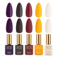 APRÉS Gel Couleur Combo Set, 5 Color Gel Nail Polish, Bright Nude Pastel Colors with Brush-X Nail Art Brush, 2024 Edition (Set 17)