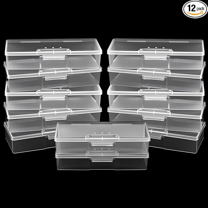 12Pcs Clear Manicure Tool Box, Personal Nail Box Storage Case for Organizing, Plastic Nail Tool Box for Manicure Pedicure Kit