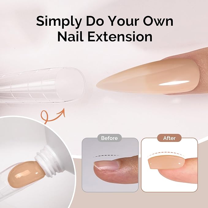 MelodySusie Poly Nail Extension Gel 60g Hema Free Soak Off UV Lamp Cured Nail Thickening Art Design Manicure Gift for Women 027