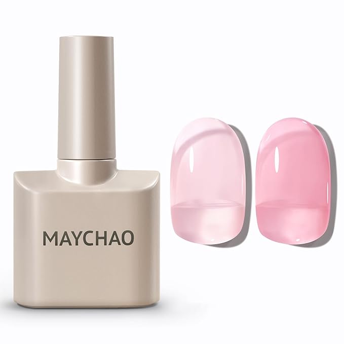 MAYCHAO Jelly Gel Nail Polish -15ML Jelly Pink Gel Polish Soak Off UV LED Pink Nail Polish for DIY Manicure Home Salon Nail Art, 0.5 OZ
