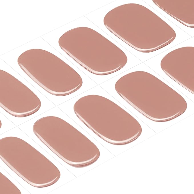 DANNI & TONI Semi Cured Gel Nail Strips Mauve Nude (Blissful) Natural Gel Nail Wraps Gift for Woman