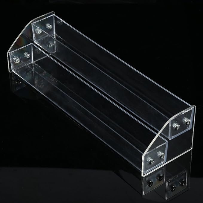 ZJchao 2 Layers Nail Polish Organizer, Clear Acrylic Nail Varnish Holder Display Stand Rack (Transparent, High-grade Quality, Tabletop Mount, Ideal for Cosmetics, 1.0
