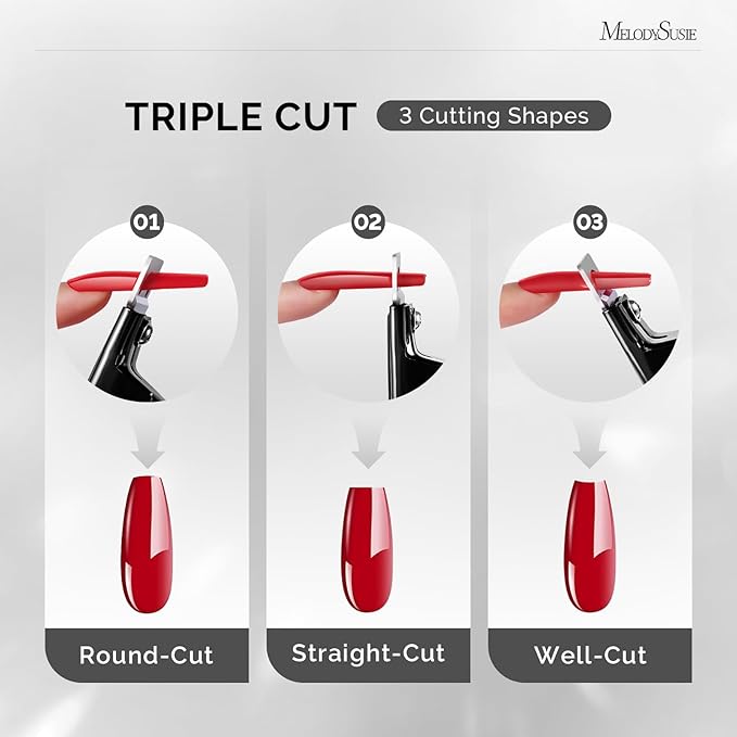 MelodySusie Acrylic Nail Clippers, Professional Nail Clippers Cutters for Acrylic Nails Fake Nail Tips, Adjustable Stainless Nail Trimmer, Manicure Tool for Salon Home Nail Art, Black
