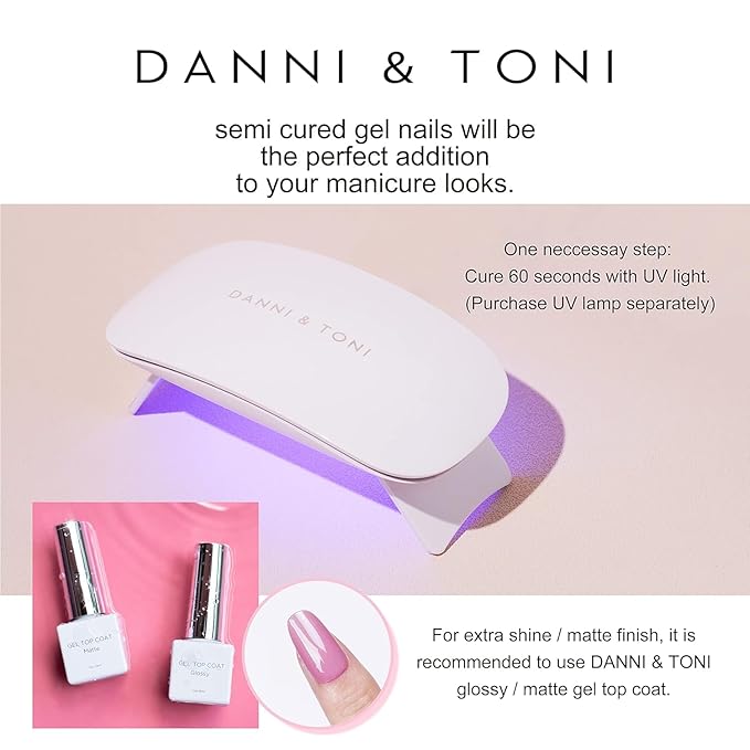 DANNI & TONI Semi Cured Gel Nail Strips Black Silver Ombre (Moon Veil) Mirror Gel Nail Wraps 28 Stickers
