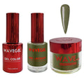 WAVEGEL Soak-Off Gel, Nail Lacquer & Acrylic/Dip Powder Matching Set - Queen Collection - #103 Camouflage Green