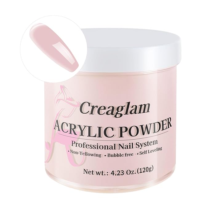 Acrylic Powder 120g 4.23oz No Lamp Needed for Nail Extensions, Bubble Free Formula Acrylic Nail Powder for 3D Art Sculpting Tips, Long Lasting Salon Quality Manicure