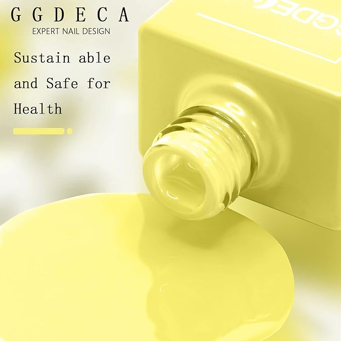 15ml Butter yellow Gel Nail Polish, Pastel Yellow Gel Polish, light Color Same Color Same Bottle, High Gloss U V Soak Off Nail, DIY Sparkle Manicure Salon