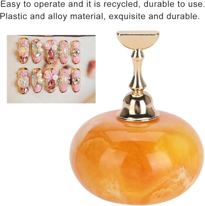 Dioche Manicure Display Practice Stand Nail Art Tip Holders with Magnetic Golden Base - Ideal for Salon Use & DIY at Home - Exquisite Durable Design