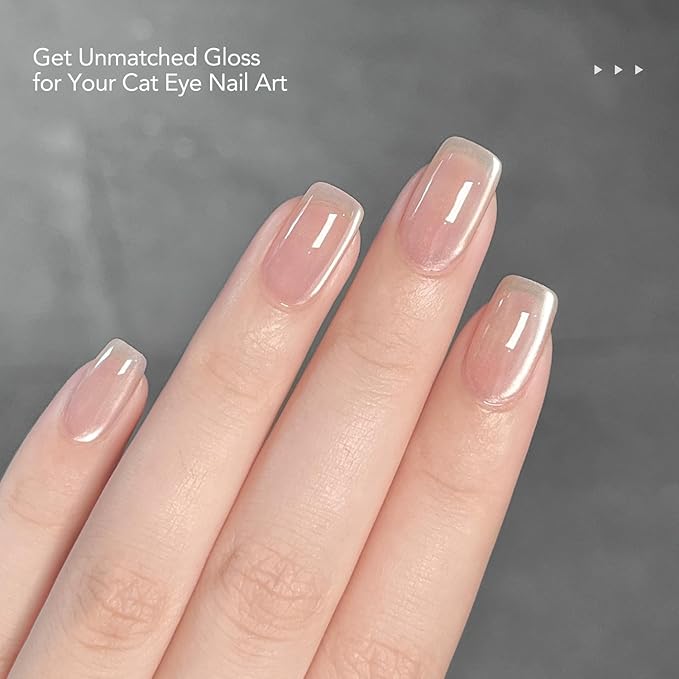 GAOY Crystal Top Coat Specialized for Cat Eye Gel, Easily Enhances Cat Eye Effect, High Gloss for Long Lasting UV Nail Art, 16ml