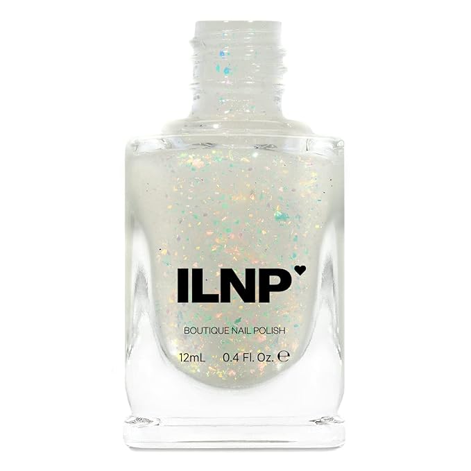 ILNP Encore - Glowing Orange, Green Color Shifting Iridescent Flakie Topper Nail Polish