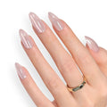 Cat Eye Press on Nails Medium Almond Fake Nails Neutral Nails Press ons with Design,Reusable Artificial Nail Full Cover Stick on Nails for Women Manicure 24Pcs