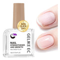 Gelike EC Nail Strengthener and Hardener Polish: Milky Pink Fast Dry Nail Growth Treatment Ridge Filler for Peeling and Weak Nails Long Lasting High Shine Finish for Women Home DIY
