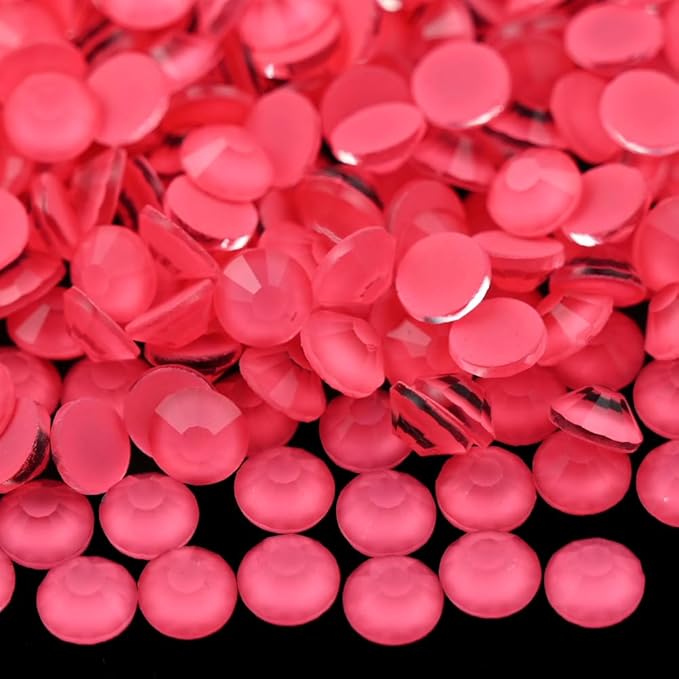Flatback Glass Rhinestones,Bedazzler Gems 1440pcs Non Hotfix Crystal Rhinestones for Crafts Nail Charms Clothes Tumblers,Watermelon Red Neon,SS20