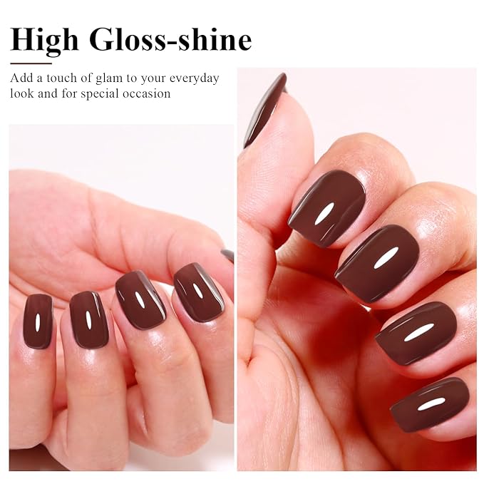 Imtiti 10ML Chocolate Brown Gel Polish Soak Off LED UV Nail Gel DIY at Home Salon Art Gift for Women Girls 1PCS