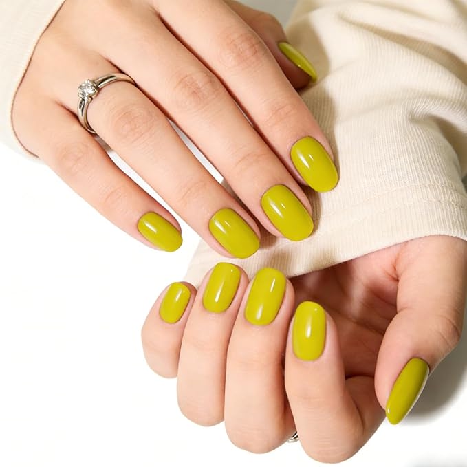Medium Almond Press On Nails, Pastel Green Fake Nails Kit With Nail Glue in 15 Sizes - 30 Soft Gel Fake Nails Kit for Women Gift