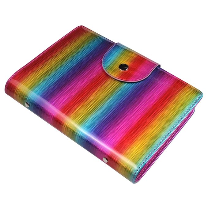 50 Slots Image Stamper Plate Collection Nail Art Stamp Plate Stamping Plates Cases Stamp Nail Template Organzier for 6.0x12.0cm and 9.5X14.5CM Nail Art Plates (Rainbow)