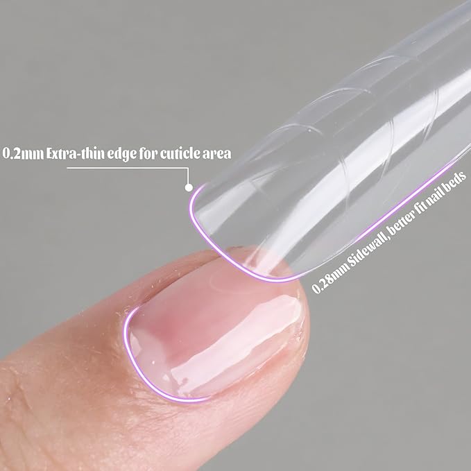 Sandwich Dual Nail Forms for Builder Gel, 180PCS Nail Forms with Brush Pen File Polygel Extension Tools Kit Top & Bottom Dual Form System Guide Lines Tips Professional Manicure Supply (Almond)