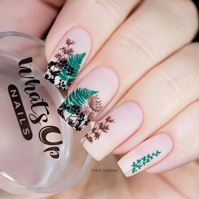 Whats Up Nails - Blossoming Stamping Plates 2 Pack (B037, B044) for Nail Art Design