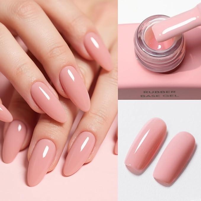 CANNI Rubber Base Gel Set - 6 Colors Pink Nude Builder Nail Gel for Nail Strengthening, Soak Off UV LED for Natural Nails, DIY Manicure Salon Use Women & Girls
