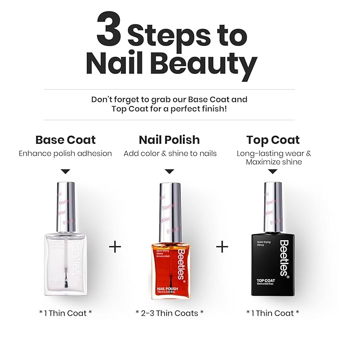 Beetles Valentines Nail Polish Set - Golden Harvest 6 Colors Quick Drying Long-Lasting Burgundy Red Brown Jelly Glitter Valentines Nail Polish for DIY At-Home Manicure Valentines Gift for Women