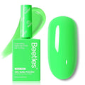 Beetles Green Gel Nail Polish, 15ML Hema Free Aurora Green Gel Polish, Soak Off UV Colorful Bottle Neon Nails Art Manicure St Patricks Day Nails