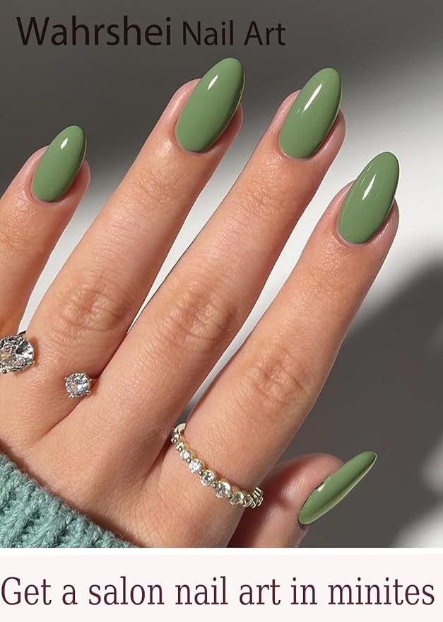 Semi Cured Gel Nail Strips, Hell Green 20pcs Adhesive UV Sticker, Wraps for Home Manicure DIY