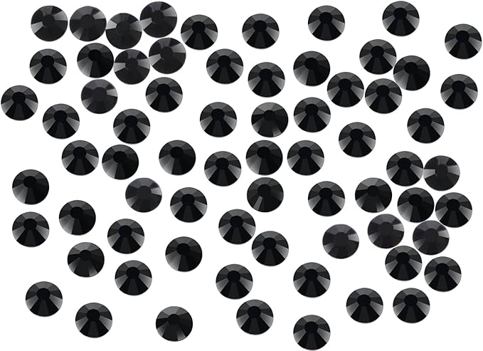 2880PCS Art Nail Rhinestones Non Hotfix Glue Fix Round Crystals Glass Flatback for DIY Jewelry Making with one Picking Pen (ss5 2880PCS, Jet Black)