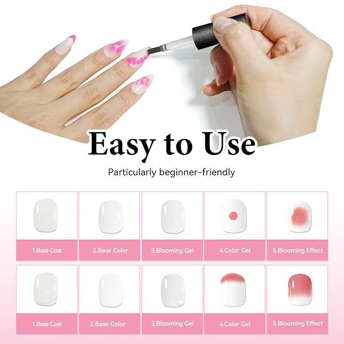 JODSONE 100ml Clear Blooming Gel Refill Bottle, Large Capacity Nail Art Blossom Gel for Marble Watercolor Floral Print Effects, Easy to Apply, DIY Salon Manicure Supplies