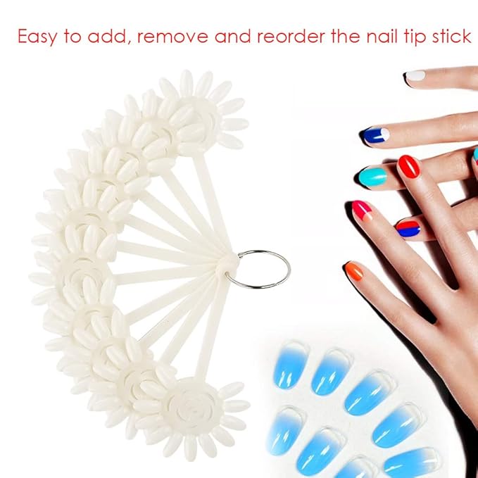 Nail Tip Stick Nail Display Stick Nail Color Card Nail Practice Tool Tips Sticks Transparent Practice Tool for Nails Polish Display Stick