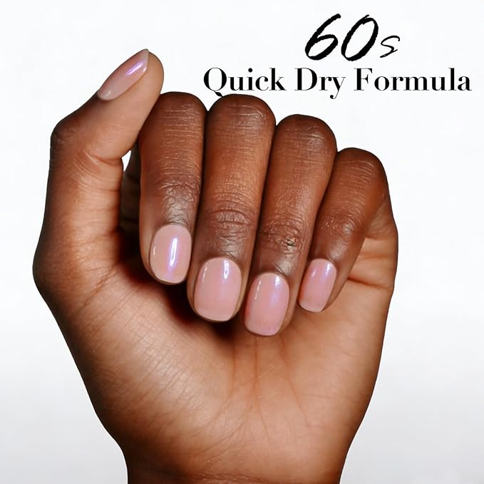AZUREBEAUTY Nail Polish,Nude Pink Shimmer Quick Dry Complete Natural Super Lustrous,Professional for DIY Manicure and Pedicure at Home