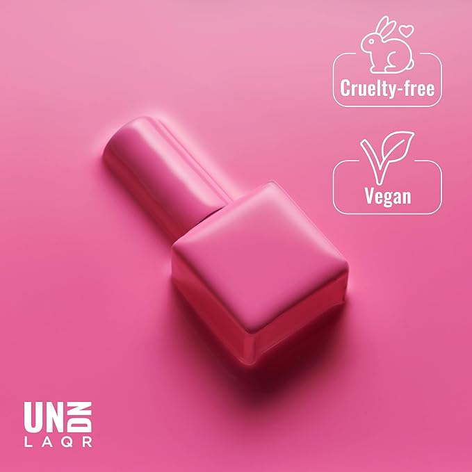 UN/DN Vegan Nail Polish - Party Favor - Pink Nail Polish - Fingernail Polish for Women and Men - Long Lasting, Cruelty Free - 0.5 oz