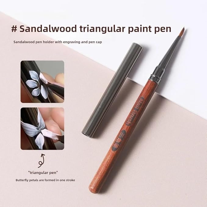 Nail Brush for Drawing Petals and Butterflies (Triangular Pyramid), Watercolor Paint Brushes for Oil Painting, Acrylic Paint Brushes Nail Polish Design Tool Nail Pen for Nail Art - 1 Pack