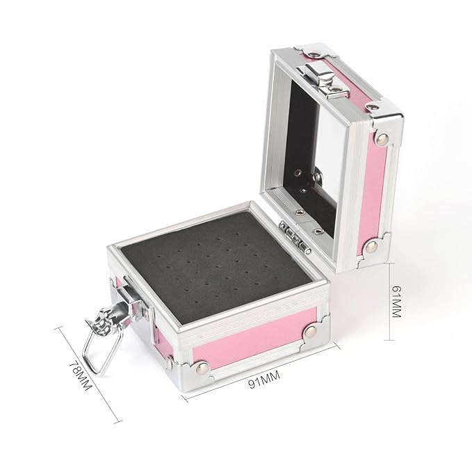 Professional 25 Holes Nail Drill Bits Box Container Nail Drill Grinding Bit Holder Nail Polish Head Storage Box Nail Tools Organizers Container Display Storage Box Manicure Tool (Silver)