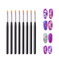 HIGHROCK 8 Pcs Nail Brush Pen Gradient Acrylic Painting Brush Set False Nail Art Tips UV Gel Flower Drawing Pen Manicure Nail Art Pen Tool (BLACK)