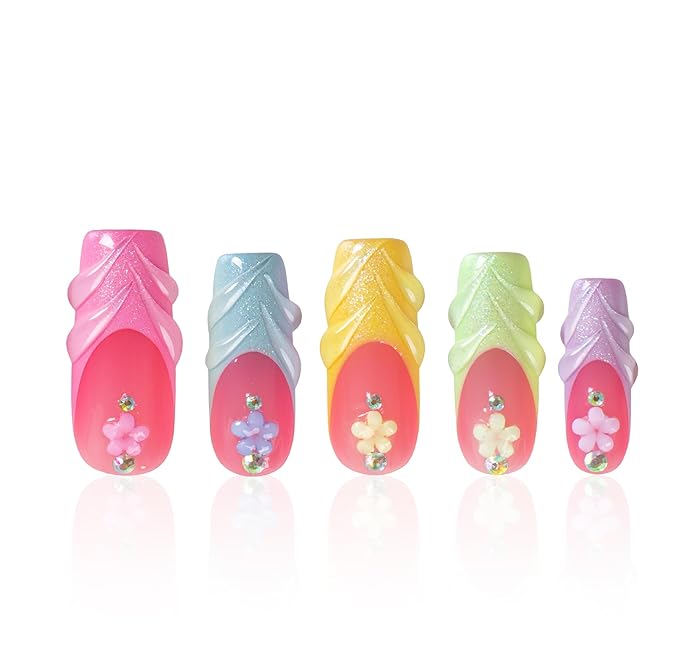 LOVFUL Short French Tip Press on Nails Glazed and Unbothered | Handmade Acrylic Press ons | Reusable Fake False Nails | Square Classic Regular 1.3in | H609-L