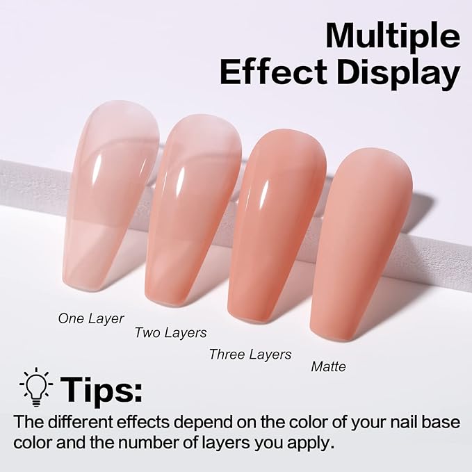 AIMEILI Hema Free Rubber Base Gel For Nails, Soak Off U V LED Clear Sheer Gel Nail Polish, 4 in 1 Nail Strengthen/Enhance/Base Coat/Color - (449) 10ml