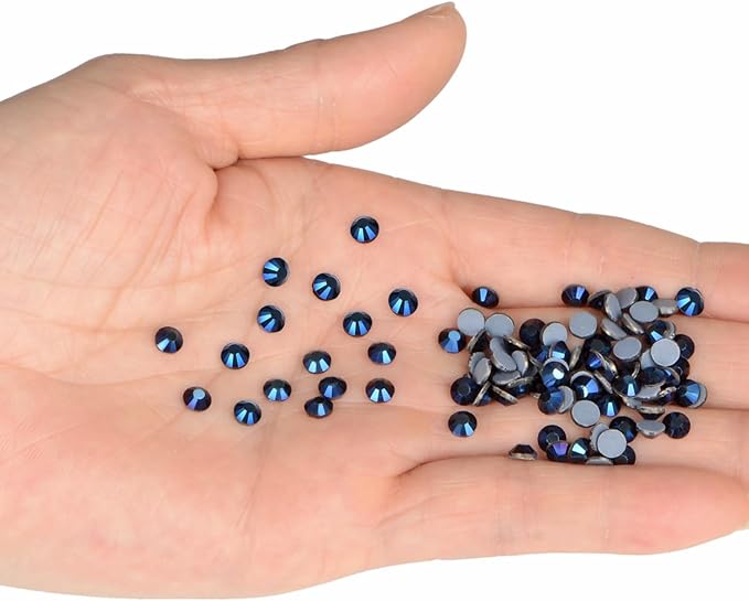 NCB 1440pcs Hotfix Rhinestones Bulk, Clear Rhinestones for Crafts Clothes, Hotfix Crystals DIY Decoration (Black AB, SS20 4.8mm)