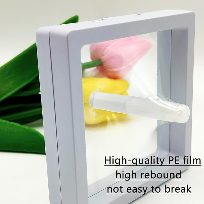 Press On Nail Packaging Boxes - 3D Floating Storage and Display Box With 60pcs Double Sided Adhesive Tape for Nail Tech (White, 4.3 Inch)