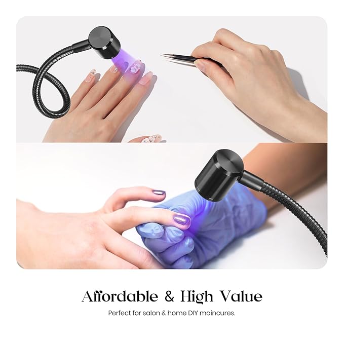 Beetles UV Nail Lamp for Gel Polish Mini LED Light with Clamp for Nail Art Design Fingernail Extension Quicky-Dry Curing Lamp for Techs Manicure Salon DIY at Home